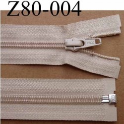 fermeture zip YKK longueur 80 cm couleur beige séparable largeur 3.2 cm largeur du zip spirale 6,5 mm curseur métal