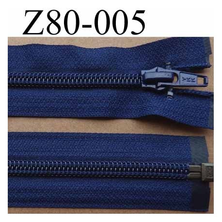 fermeture éclair YKK longueur 80 cm couleur bleu marine séparable largeur 3.2 cm largeur du zip spirale 6,5 mm curseur métal