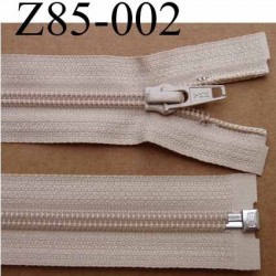 fermeture zip YKK longueur 85 cm couleur beige séparable largeur 3.2 cm largeur du zip spirale 6,5 mm curseur métal