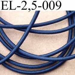 élastique cordon très belle qualité et très résistant couleur bleu largeur 2,5 mm au mètre