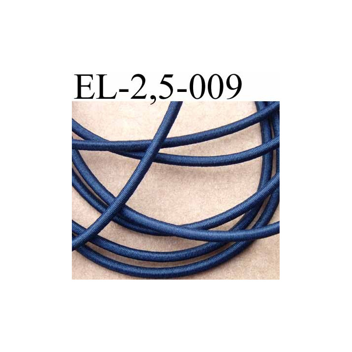 élastique cordon très belle qualité et très résistant couleur bleu largeur 2,5 mm au mètre