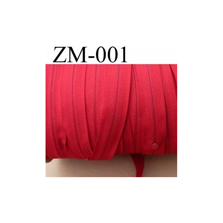 fermeture éclair de marque YKK au mètre couleur rouge un curseur au mètre largeur 27 mm largeur du zip 5 mm