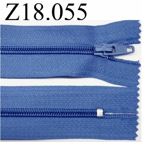 fermeture 18 cm bleu non séparable zip nylon