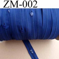 fermeture éclair de marque YKK au mètre couleur bleu un curseur au mètre largeur 27 mm largeur du zip 5 mm