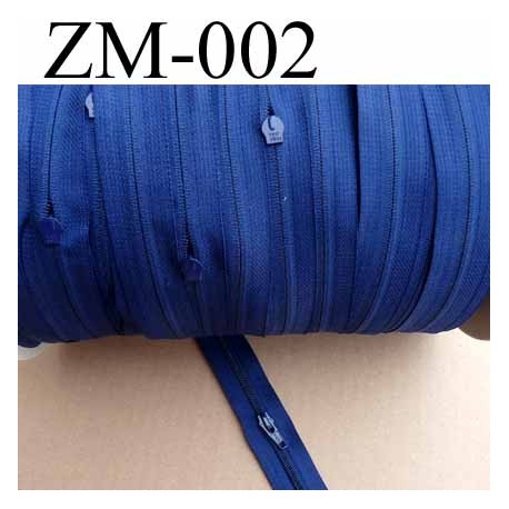 fermeture zip à glissière de marque YKK au mètre couleur bleu un curseur au  mètre largeur 27 mm largeur du zip 5 mm
