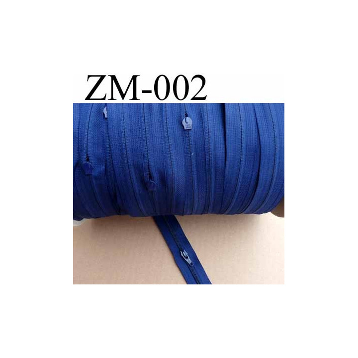 fermeture éclair de marque YKK au mètre couleur bleu un curseur au mètre largeur 27 mm largeur du zip 5 mm