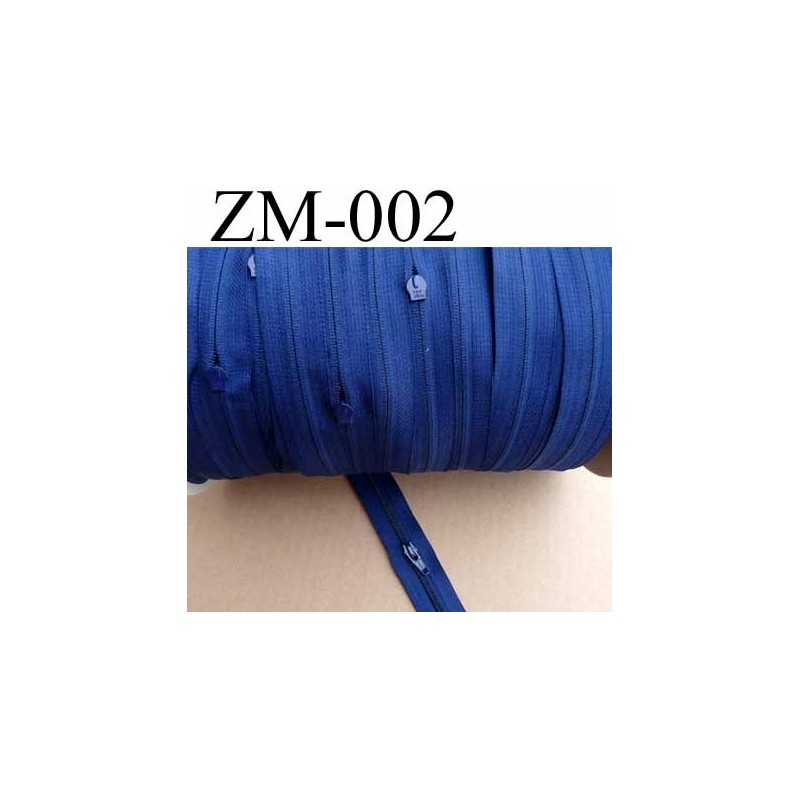 fermeture zip à glissière de marque YKK au mètre couleur bleu un curseur au  mètre largeur 27 mm largeur du zip 5 mm - mercerie-extra