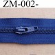 fermeture éclair de marque YKK au mètre couleur bleu un curseur au mètre largeur 27 mm largeur du zip 5 mm