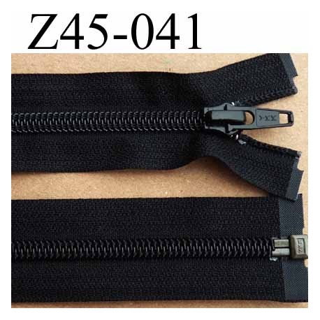 fermeture éclair YKK longueur 45 cm couleur noir séparable largeur 3.2 cm largeur du zip spirale 6,5 mm curseur métal