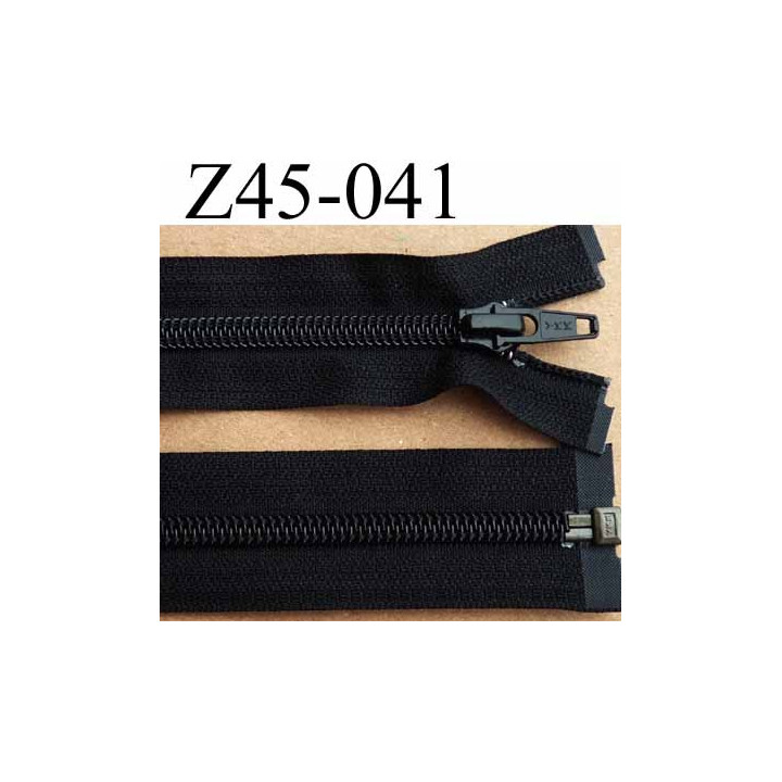 fermeture éclair YKK longueur 45 cm couleur noir séparable largeur 3.2 cm largeur du zip spirale 6,5 mm curseur métal