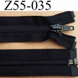 fermeture éclair YKK longueur 55 cm couleur noir séparable largeur 3.2 cm largeur du zip spirale 6,5 mm curseur métal