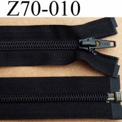 fermeture zip YKK longueur 70 cm couleur noir séparable largeur 3.2 cm largeur du zip spirale 6,5 mm curseur métal