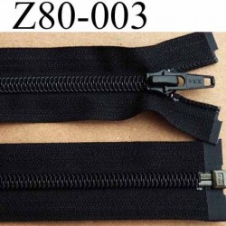 fermeture zip YKK longueur 80 cm couleur noir séparable largeur 3.2 cm largeur du zip spirale 6,5 mm curseur métal