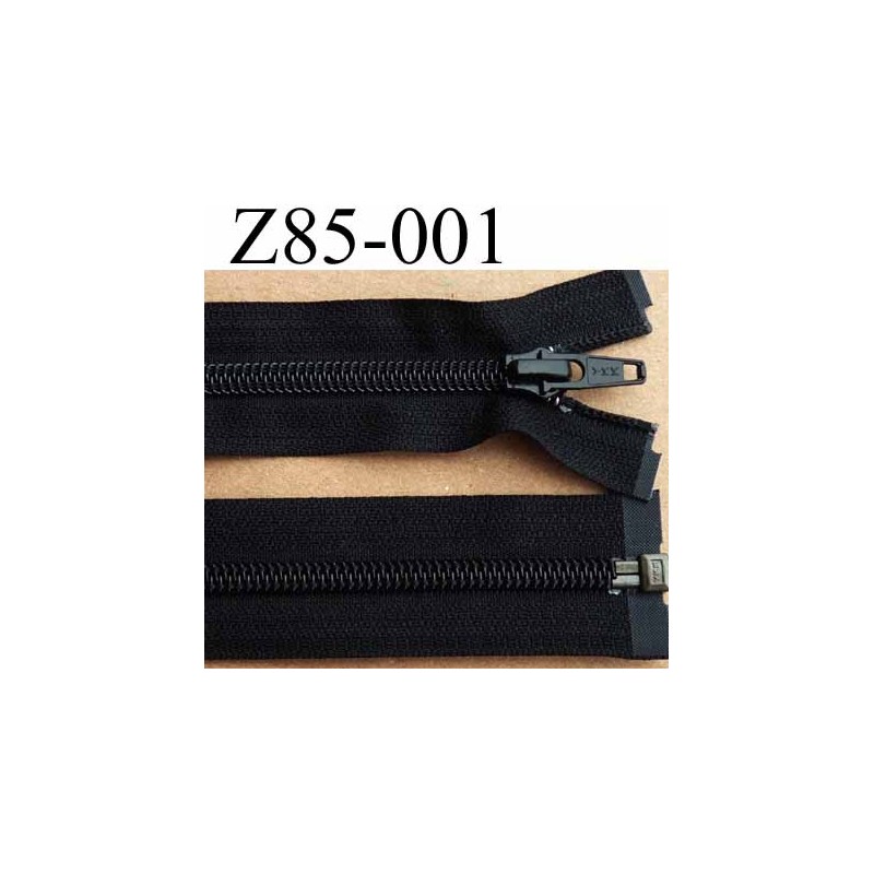 Fermeture zip 40 cm couleur noir double curseur longueur 40 cm largeur 3.4  cm zip métal largeur 7 mm prix à l'unité - mercerie-extra