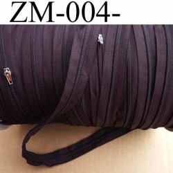 fermeture zip à glissière de marque YKK au mètre couleur marron 1 curseur pour 1 mètre largeur 25 mm largeur du zip 4 mm