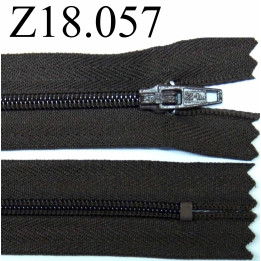 fermeture 18 cm marron non séparable zip nylon