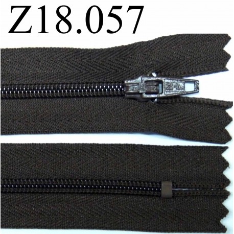 fermeture 18 cm marron non séparable zip nylon