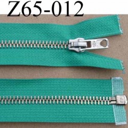 fermeture zip haut de gamme RIRI superbe longueur 65 cm couleur vert séparable largeur 3.3 cm glissière métal largeur 6.5 mm 