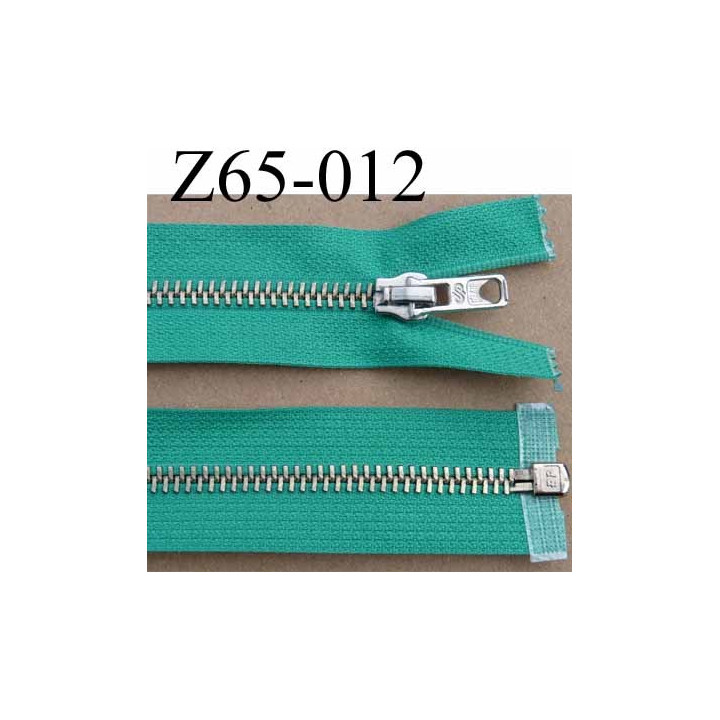 fermeture éclair haut de gamme superbe longueur 65 cm couleur vert séparable largeur 3.3 cm glissière métal largeur 6.5 mm 