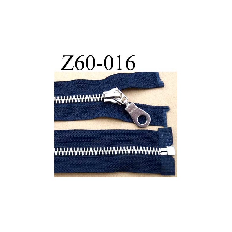 Fermeture Eclair Z19, Métal, bleu marine, 75cm