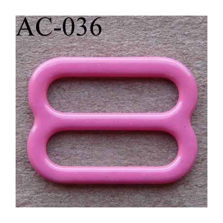 boucle de réglage métal plastifié couleur rose longueur 15 mm vendu à l'unité