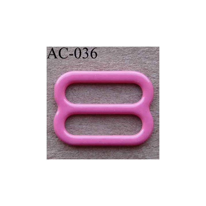 boucle de réglage métal plastifié couleur rose longueur 15 mm vendu à l'unité