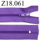 fermeture 18 cm violet non séparable zip nylon