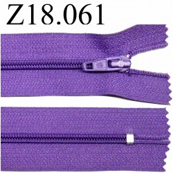 fermeture 18 cm violet non séparable zip nylon