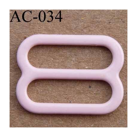 boucle de réglage métal plastifié couleur rose pâle brillant laqué pour soutien gorge longueur 15 mm vendu à l'unité