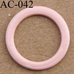 anneau métallique plastifié couleur rose camellia brillant laqué diamètre extérieur 14 mm vendu à l'unité haut de gamme