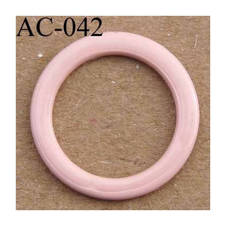 anneau métallique plastifié couleur rose camellia brillant laqué diamètre 14 mm vendu à l'unité haut de gamme