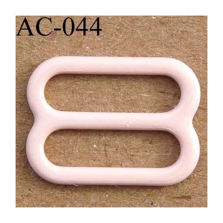 boucle de réglage métal plastifié couleur beige rose brillant laqué pour soutien gorge longueur 15 mm vendu à l'unité