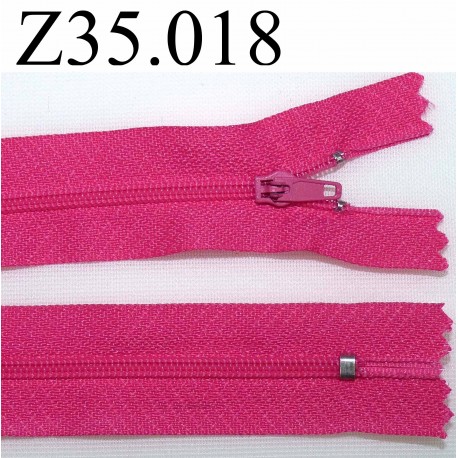 fermeture 35 cm fuschia non séparable zip nylon