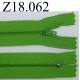 fermeture 18 cm vert non séparable zip nylon