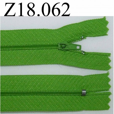 fermeture 18 cm vert non séparable zip nylon