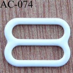 boucle de réglage réglette métal plastifié blanc brillant  pour soutien gorge longueur 12 mm vendu à l'unité haut de gamme