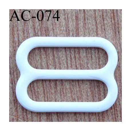 boucle de réglage réglette métal plastifié blanc brillant pour soutien gorge longueur 12 mm vendu à l'unité haut de gamme