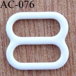 boucle de réglage réglette métal plastifié blanc brillant  pour soutien gorge longueur 10 mm vendu à l'unité haut de gamme