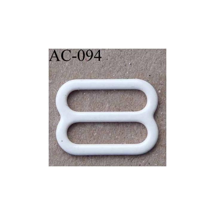 boucle de réglage métal plastifié couleur perle brillant  pour soutien gorge longueur 15 mm vendu à l'unité