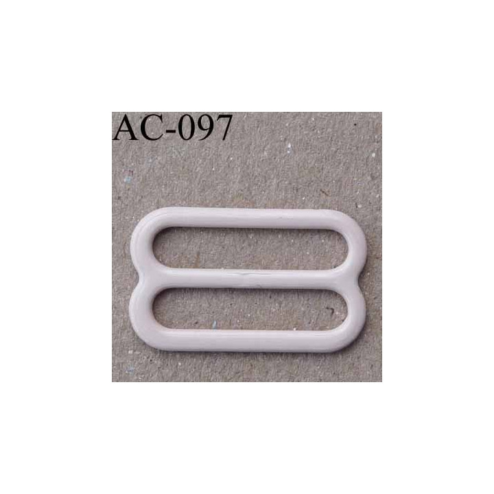 boucle de réglage métal plastifié couleur chair clair brillant  pour soutien gorge longueur 18 mm vendu à l'unité