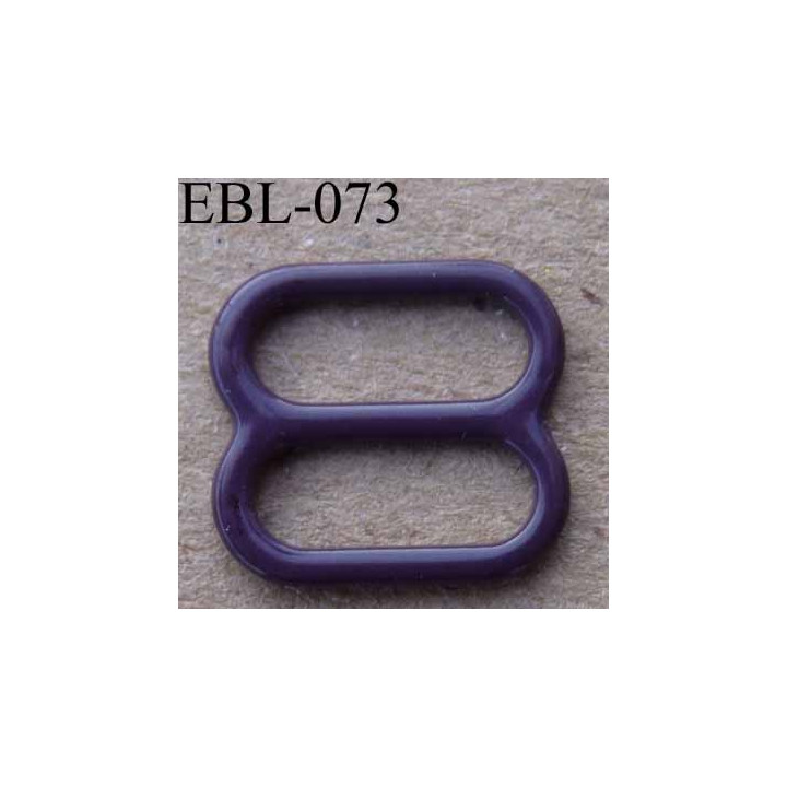 boucle de réglage réglette métal plastifié  prune brillant  pour soutien gorge longueur 10 mm vendu à l'unité haut de gamme