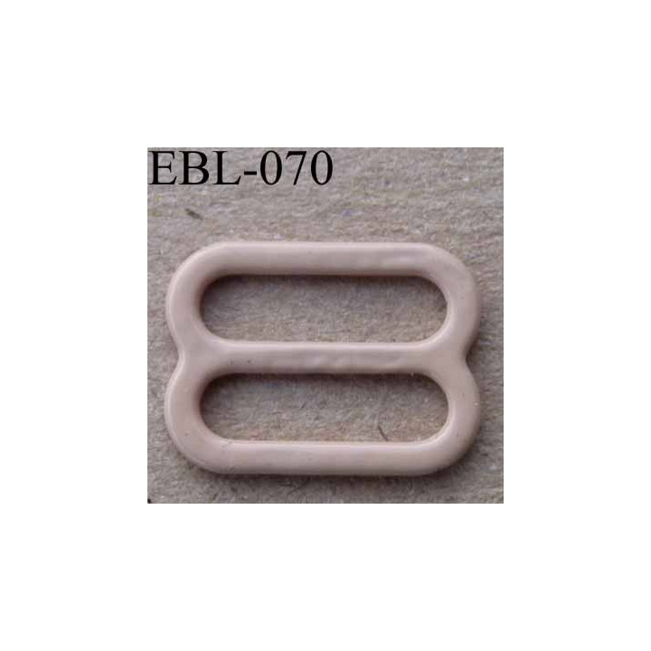 boucle de réglage réglette métal plastifié chair  brillant  pour soutien gorge longueur 12 mm vendu à l'unité haut de gamme