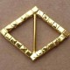 Boucle étrier losange en métal doré largeur 3.5 cm hauteur 4.5 cm passage intérieur 22 mm avec strass façon diamant