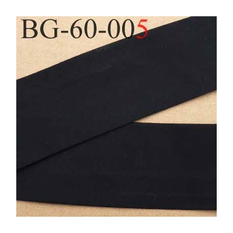 biais ruban galon a plat plié 60 +10+10 mm en coton couleur noir largeur 6 cm plus 2 fois 10 mm vendue au mètre