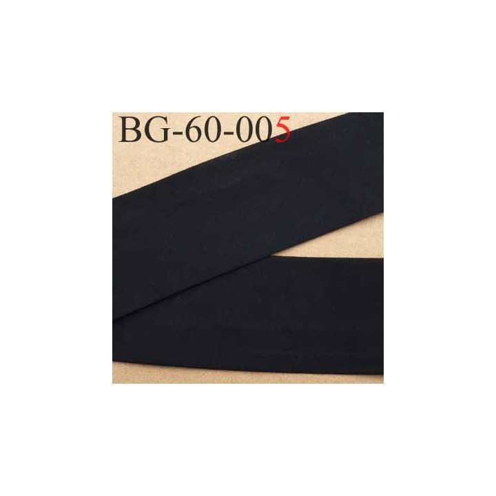 biais ruban galon a plat plié 60 +10+10 mm en coton couleur noir largeur 6 cm plus 2 fois 10 mm vendue au mètre