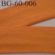 biais ruban galon a plat plié 60 +10+10 mm en coton couleur orange foncé largeur 6 cm plus 2 fois 10 mm vendue au mètre