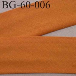 biais ruban galon a plat plié 60 +10+10 mm en coton couleur orange foncé largeur 6 cm plus 2 fois 10 mm vendue au mètre