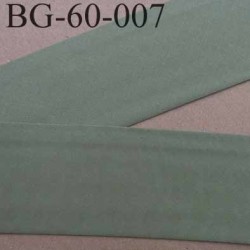 biais ruban galon a plat plié 60 +10+10 mm en coton couleur vert kaki clair largeur 6 cm plus 2 fois 10 mm vendue au mètre