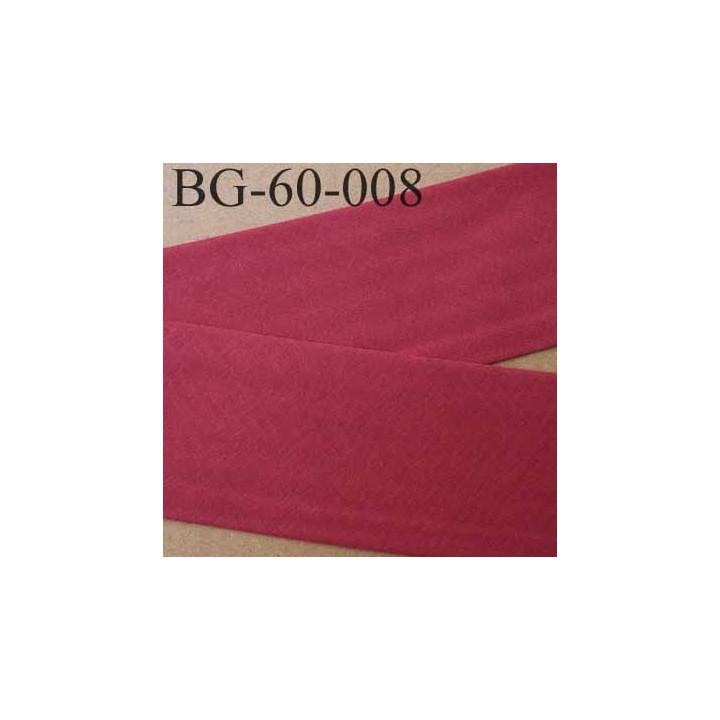 biais ruban galon a plat plié 60 +10+10 mm en coton couleur bordeau largeur 6 cm plus 2 fois 10 mm vendue au mètre