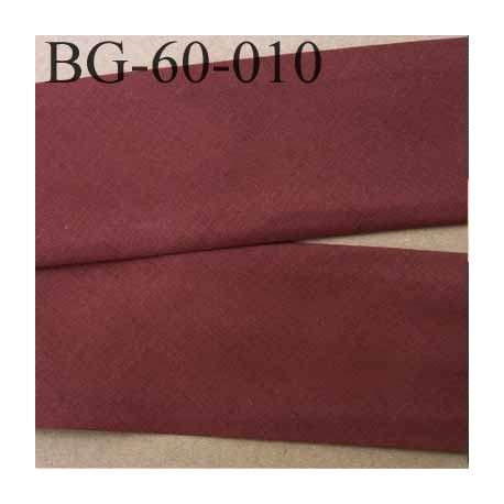 biais ruban galon a plat plié 60 +10+10 mm en coton couleur marron largeur 6 cm plus 2 fois 10 mm vendue au mètre